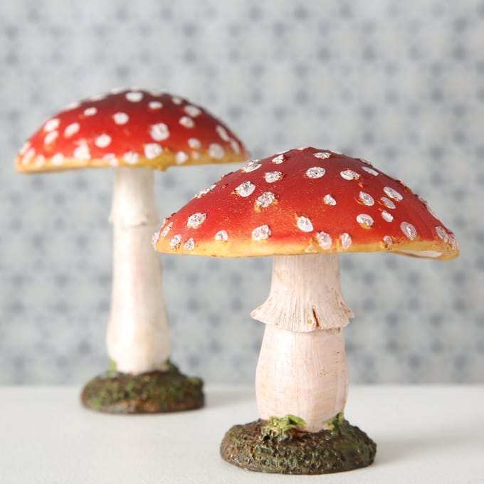 Boltze Home Decoratieve paddenstoel rood wit van polyresin