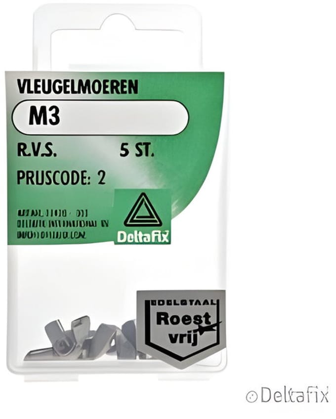 Deltafix - Vleugelmoer m3xrvs 5st