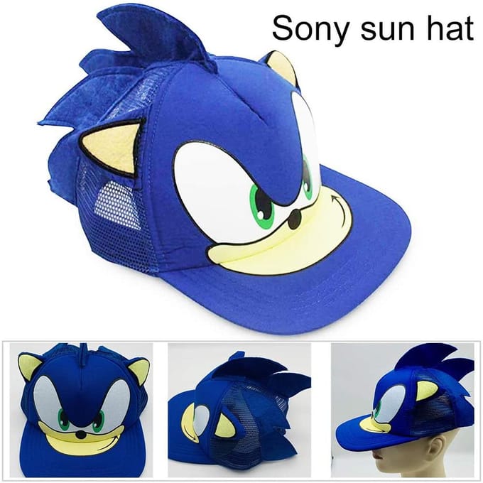 Sonic The Hedgehog Bedrukte Baseball Verstelbare Pet voor Jongens Meisjes, Blauw blue