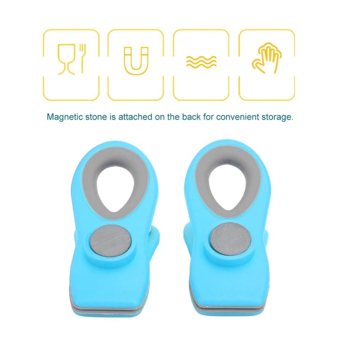 2 Stuks Mini Draagbare Voedsel Sealing Magnetische Clips Snack Voedsel Bewaarzak Clips Keuken