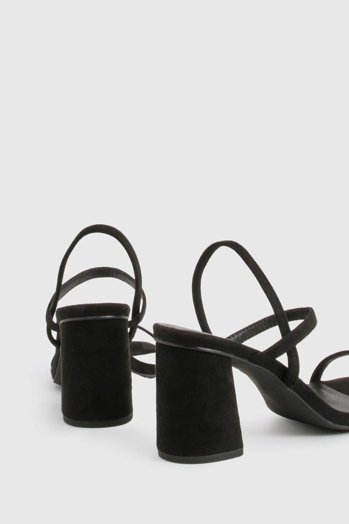 boohoo Dames Wijd passende elastische 2-delige blockhakken | Zwart | Maat: 41
