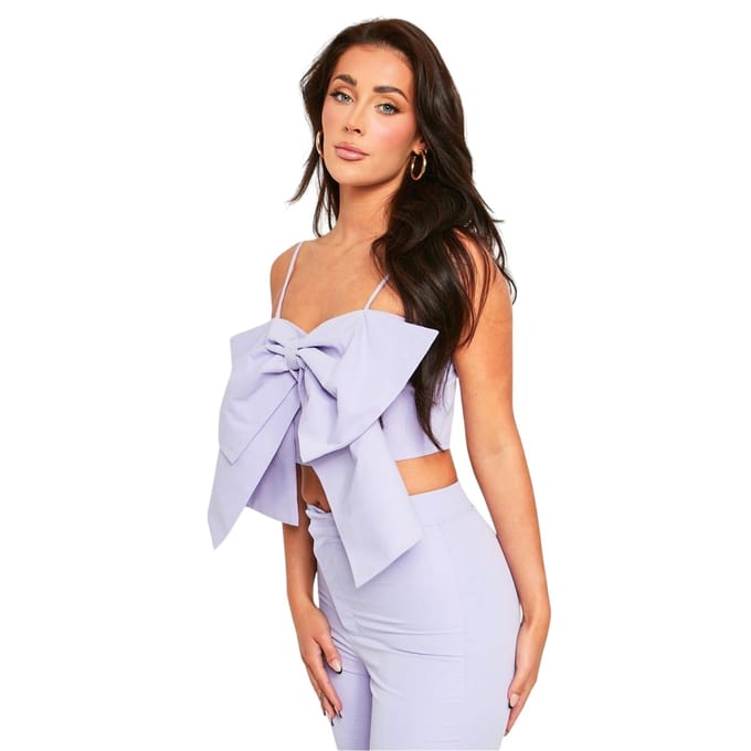 Missy Empire Dames/Dames Strik Mouwloze Gewatteerde Top (Lila)