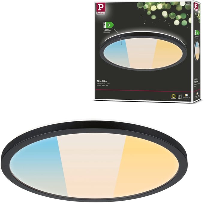 LED-paneel Atria Shine White Select IP44 rond 298 mm 14,8W 2250lm White Select Zwart