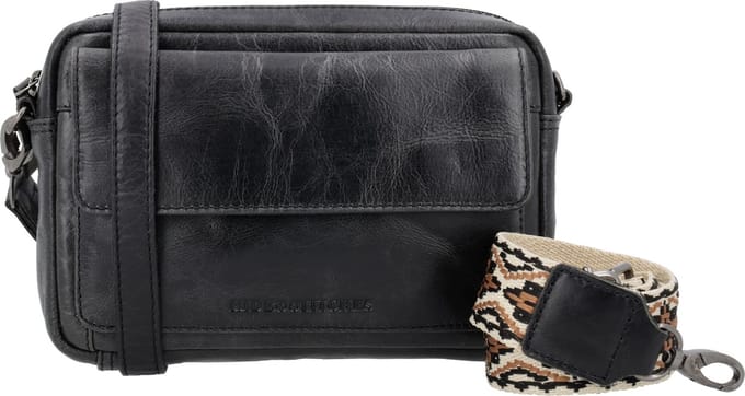 Hide & Stitches Next Navajo Schoudertas Dames - Handtas voor Dames - Tas van 100% Leder - Zwart