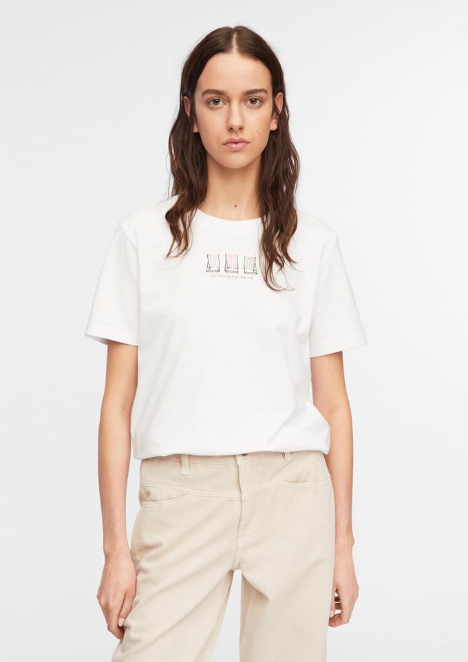T-shirt casual in jersey voor dames COMMA Vacanza