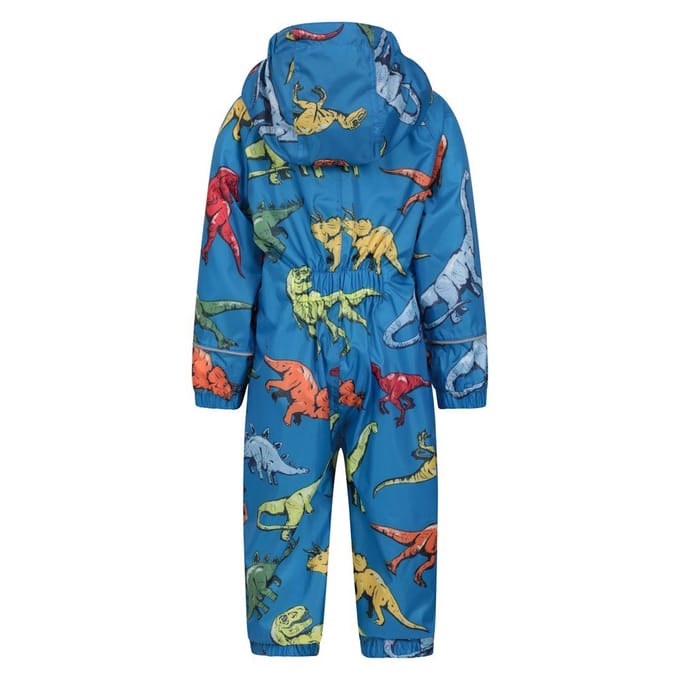 Mountain Warehouse Kinder/Kinderen Puddle Dinosaurus Regenpak (Blauw)