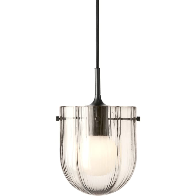 Gubi Hanglamp Seine, antiek messing, rookgrijs glas