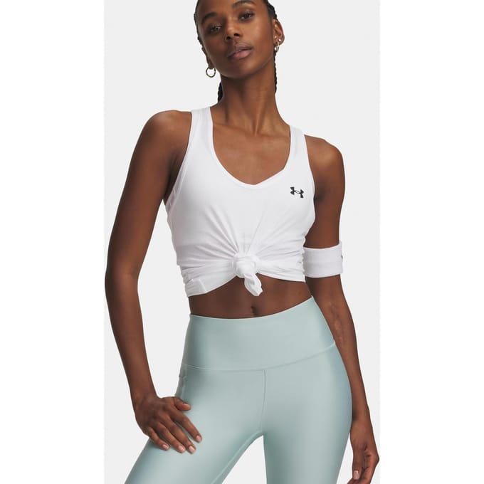 Under Armour Tech Mesh Racer Tanktop Dames-wit, zwart