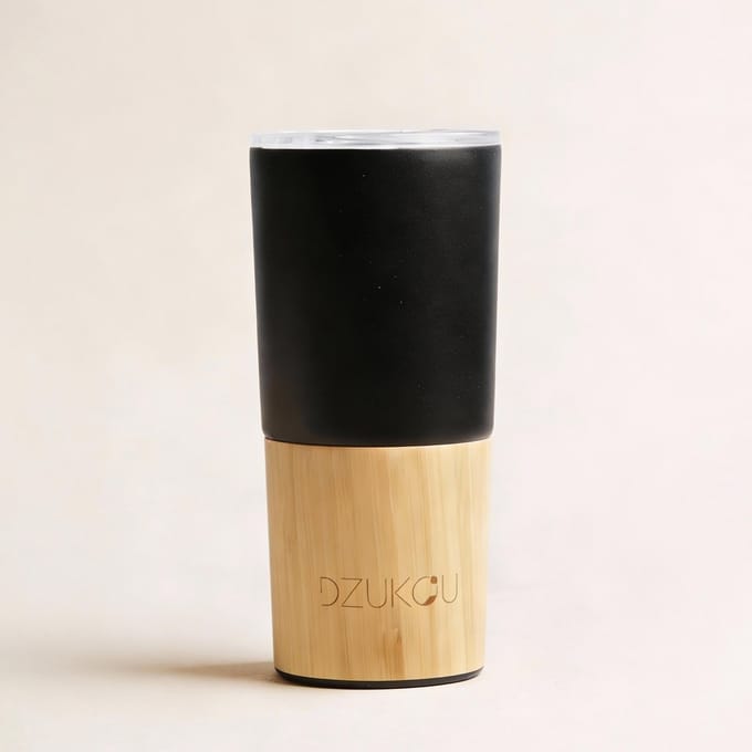 Dzukou Koffiebeker to go 470 ml RVS Bamboe – Herbruikbaar & lekvrij design