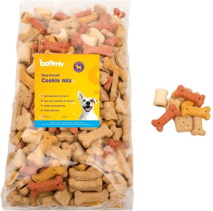 Boomy - Hondensnacks - Hondensnoepjes - Krokante hondenkoekjes - Biscuits - Cookie mix - 1,5kg