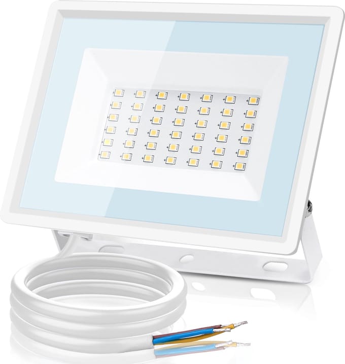 Aigostar 10Q11 - LED schijnwerper - 30W - IP65 Waterdicht - Floodlight - Breedstraler - Bouwlamp - Buitenlamp - 4000K - Wit