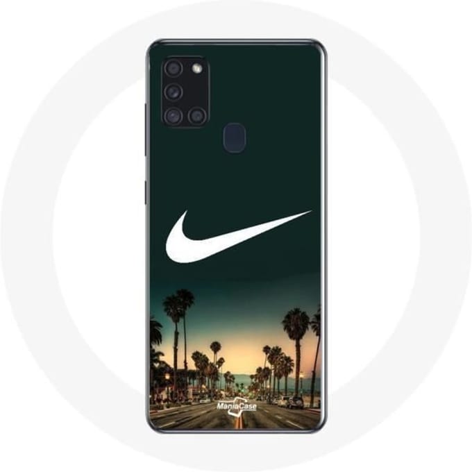 Coque Samsung Galaxy A21S Nike logo palmier miami