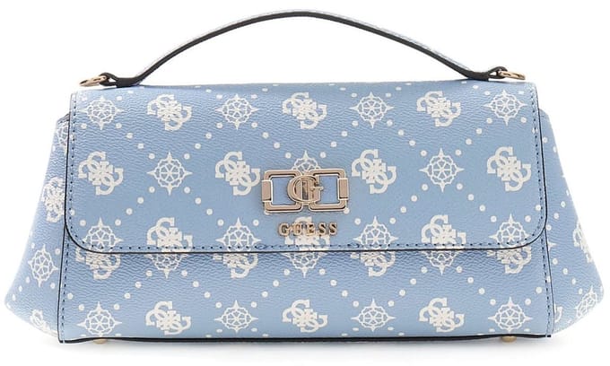 GUESS schoudertas Emelie Logo Flap Crossbody Light Blue Logo Lichtblauw