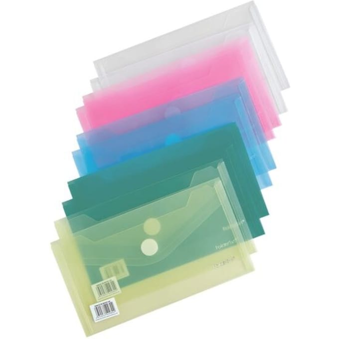 Enveloptas Foldersys 110x220mmPP transp 11-gaats ass. 10st C5/6 Velcro Transp.Ass.