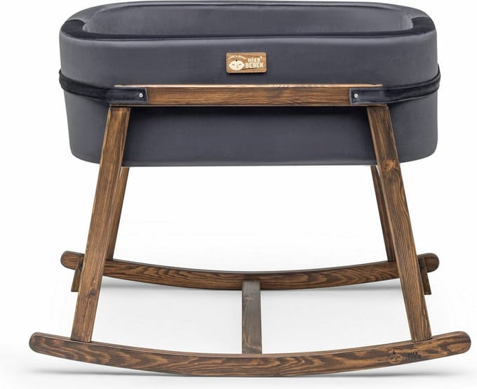 Asir Wieg - Zwart Okkernoot - 90 x 70 x 58 cm - Inclusief matras