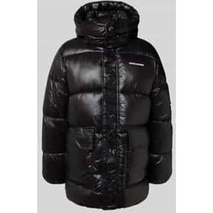 Puffer jacket met klepzakken en logo