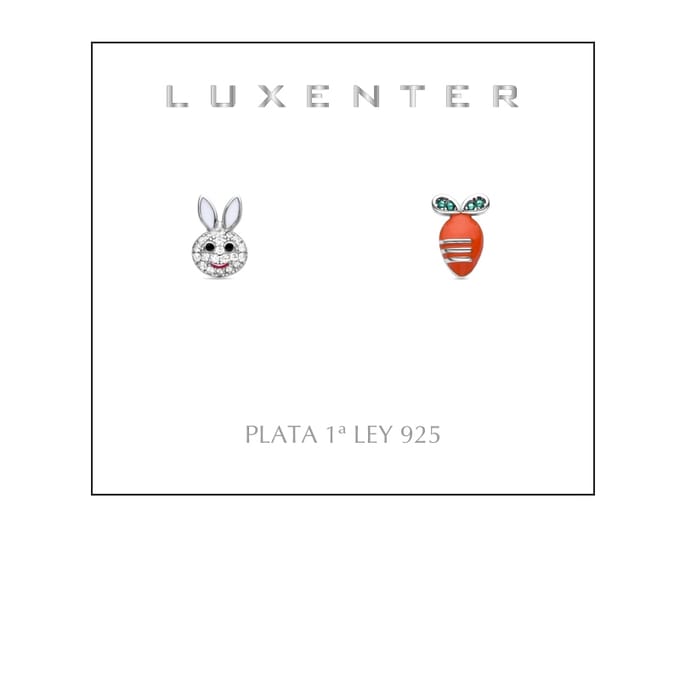 Boucles d'oreilles en argent sterling 925 plaqué rhodium - Lapin pur