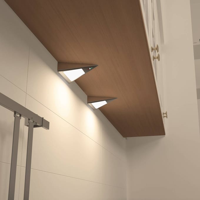 Prios Odia LED meubelverlichting, roestvrij staal, 2-lamps.