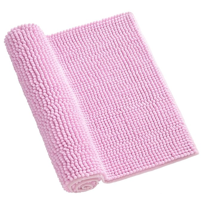 Tapis Chenille Antidérapant Absorbant d'Eau Antidérapant Salle de Bain Salon (Rose) pink
