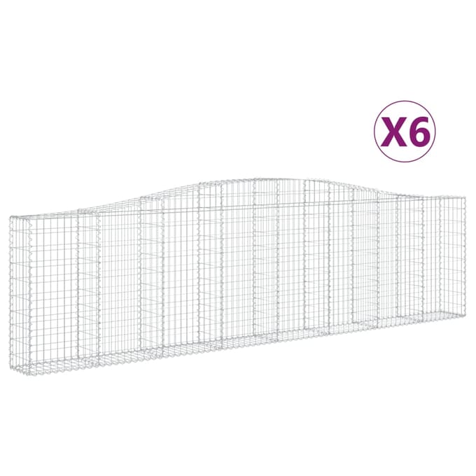 vidaXL - Schanskorven - 6 - st - gewelfd - 400x30x100/120 - cm - ijzer