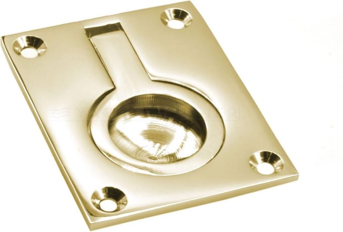 Luikring Messing Gepolijst - 63x50mm - Rechthoekig