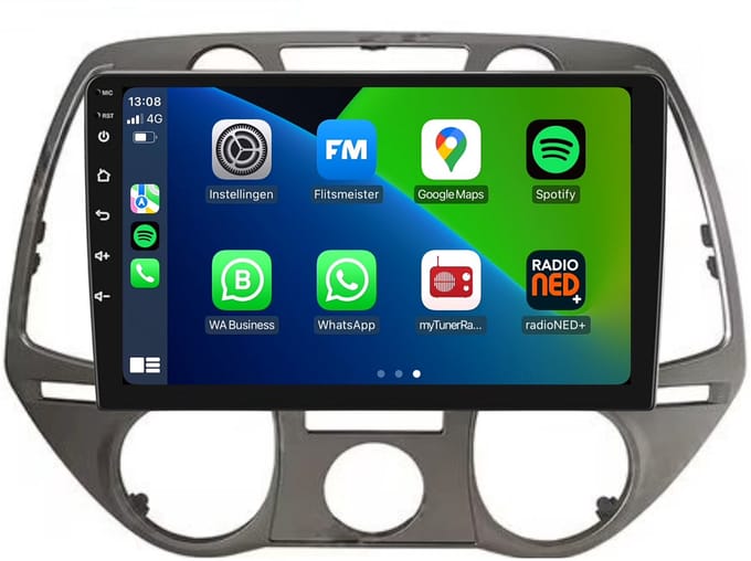 Carplay autoradio voor Hyundai I20 | 2008 t/m 2014 | Android 13 | Draadloos Apple Carplay & Android auto | 2GB + 32GB | 8-Core processor | Davilon | 2025 model | 2008 2009 2010 2011 2012 2013 2014 | Bluetooth & Wifi