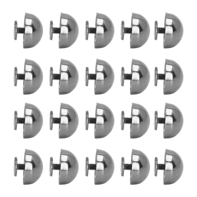 100 Set Ronde Kop Stud 15mm Geëlektroplateerd Zilver Zwart Paddenstoel Type Paddenstoelnieten voor Leer gray