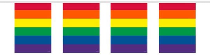 Folat - Vlaggenlijn Vierkant Regenboog (10 meter)