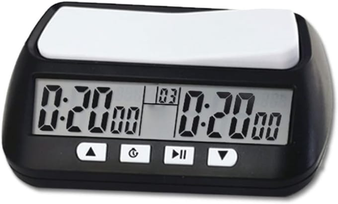 Schaakklok Digitale Timer - Spel Timer - Wedstrijd Tijdregistratie - Multi-mode Functie - 14x88x45 cm - Zwart