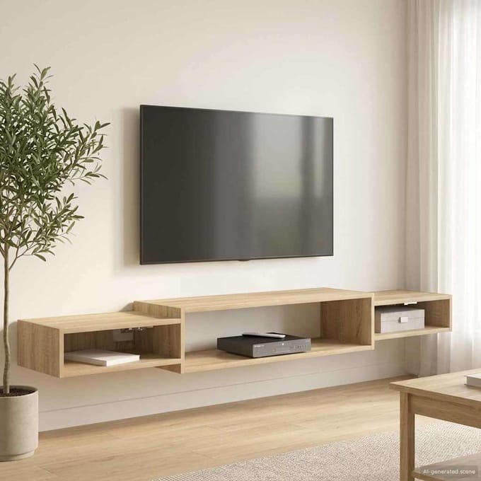 vidaXL - Wand - gemonteerd - TV - Kast - Muurmontage - Sonoma - Eiken