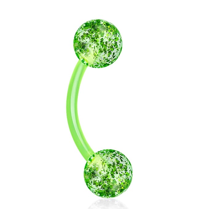 Piercing glitter 1.2x8 - groen - LMPiercings