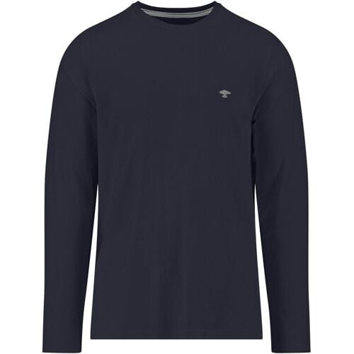 Fynch-Hatton T-Shirt Uni Color Long Sleeve Premium Cotton Navy / male