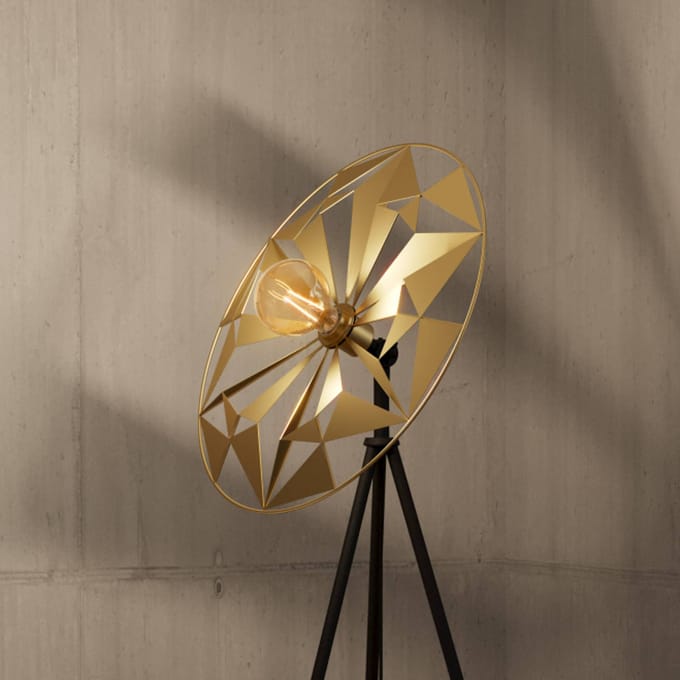EGLO Castanuelo Vloerlamp - E27 - 152 cm - Zwart|Goud