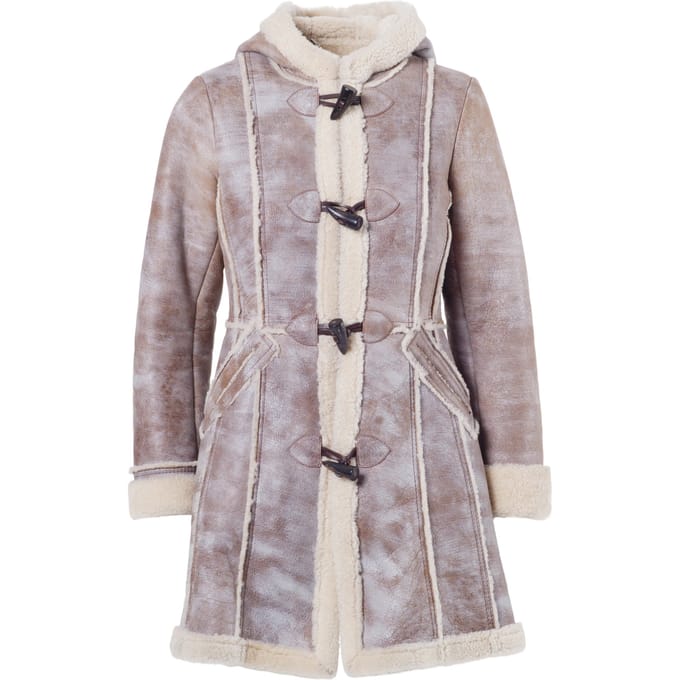 Prada damesjas van schapenvacht met capuchon - jaren 2000