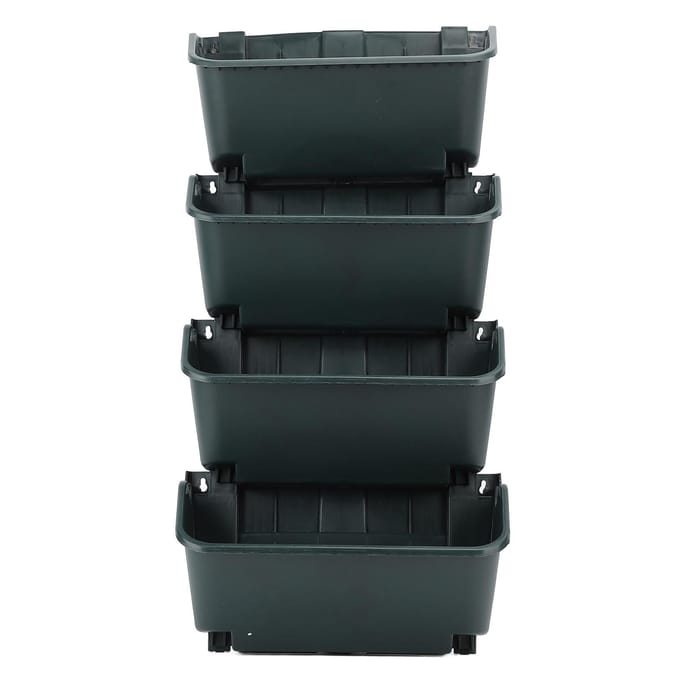 Verticale Wandplantenbak Set Plastic Ademend Ruimtebesparend 4 Potten Hangende Verticale Wand Bloempot black