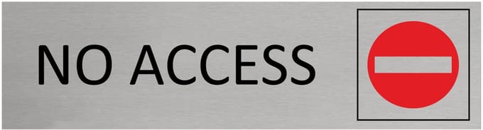 CombiCraft Aluminium deurbordje No access 165x45mm met tape - per stuk