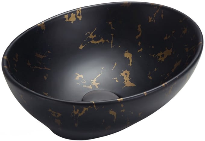 Mexen Elza opbouw waskom 40 x 33 cm, zwarte steen - 21014097