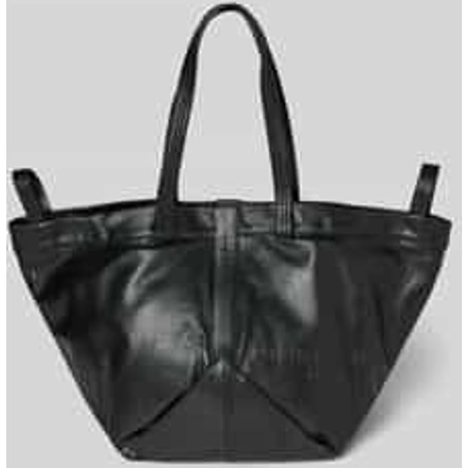Handtas van zuiver leer met labeldetails, model 'Elvira'