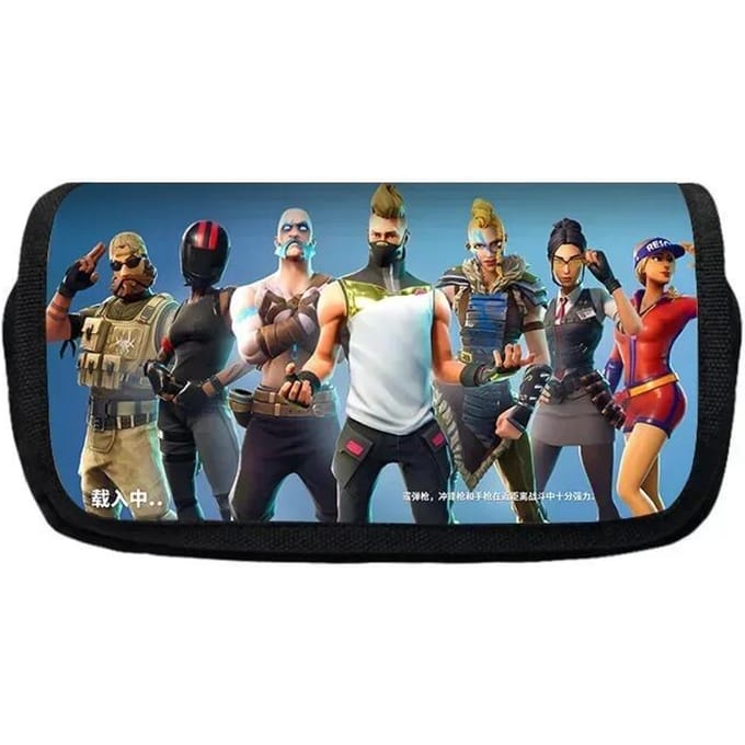 Perfecte Fortnite Etuis Multifunctionele Pennenbak Kinderen Grote Capaciteit Dubbellaags Pennenbak gray