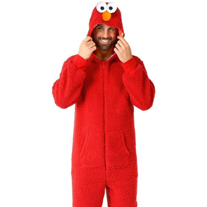 OppoSuits Elmo Onesie - Unisex - Carnaval- en Halloweenkleding - Chill Pak - Rood - Maat: L