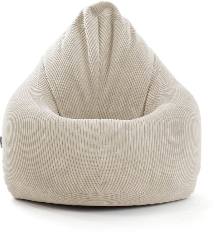 mokebo Zitzak 'Der Tagträumer' van koordstof, fauteuil indoor in beige