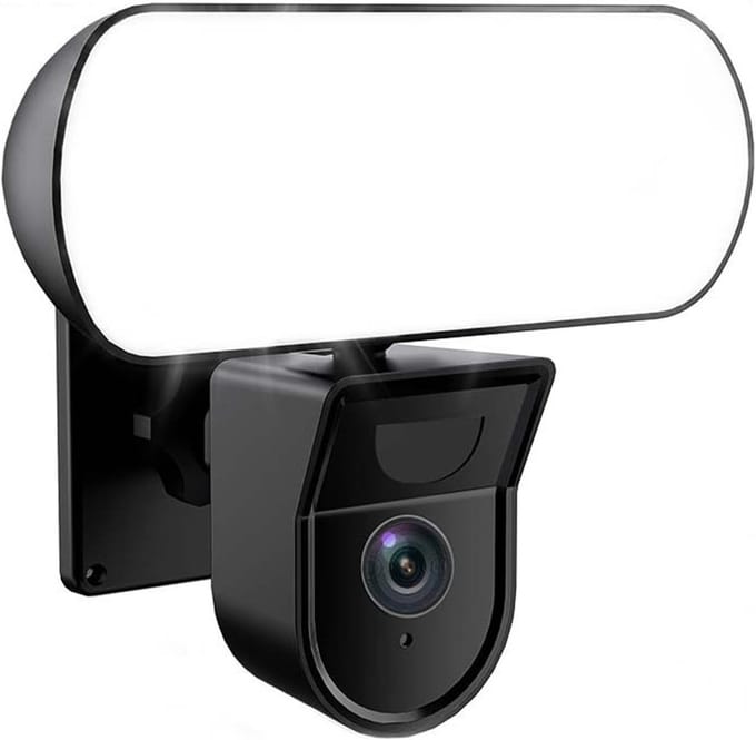 Schijnwerper Camera Wifi - Beveiligingscamera Tuinlamp - Buiten Beveiligen - Met Bewegingssensor - 3MP - Zwart