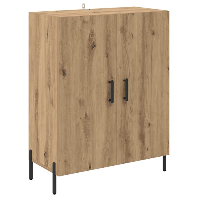 vidaXL - Dressoir - Artisan - Eiken - 69,5 - x - 34 - x - 90 - cm - Bewerkt - hout
