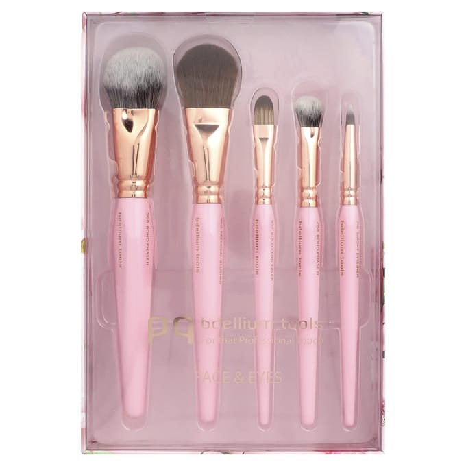 Bdellium Tools, gezichts- en oogkwastenset, 5 kwasten
