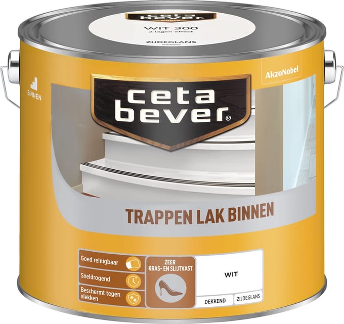 Cetabever - Trappenlak Dekkend - Wit - 2,5 L