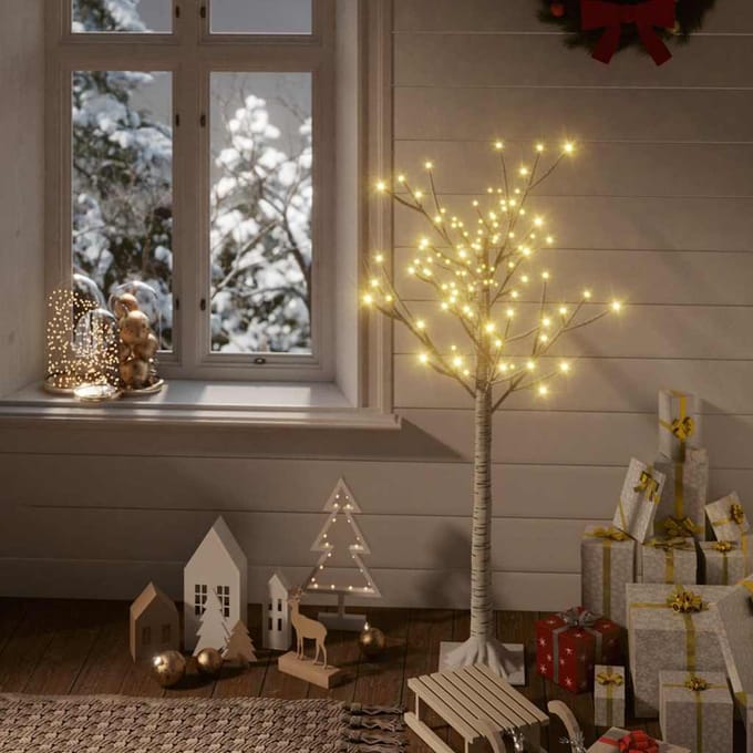 vidaXL - Kerstboom - wilg - met - 128 - warmwitte - LED's - binnen - en - buiten - 1,2 - m
