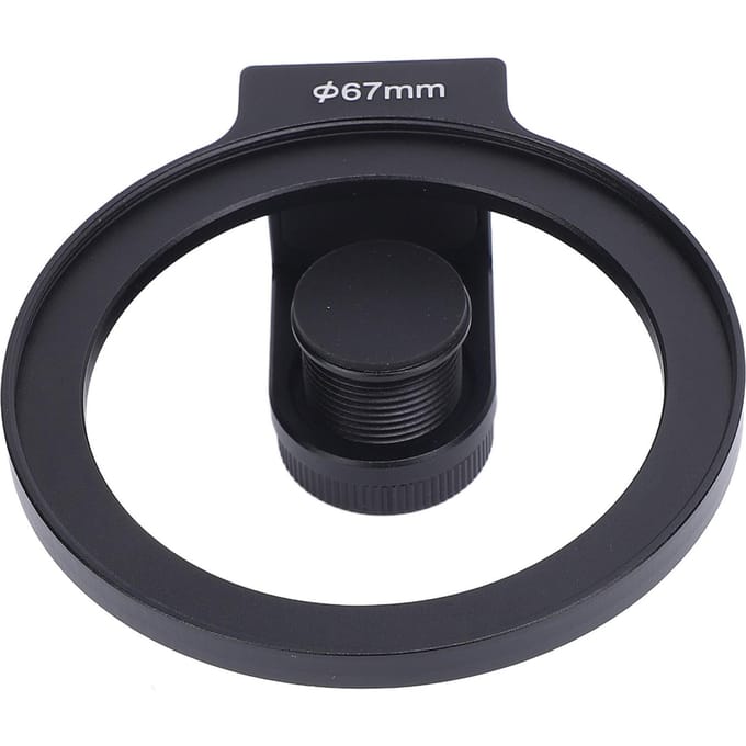 67mm Telefoonfilter Mount Schroefdraad Lensfilter Clip met Cold Shoe Mount voor 67mm ND CPL UV Ster black