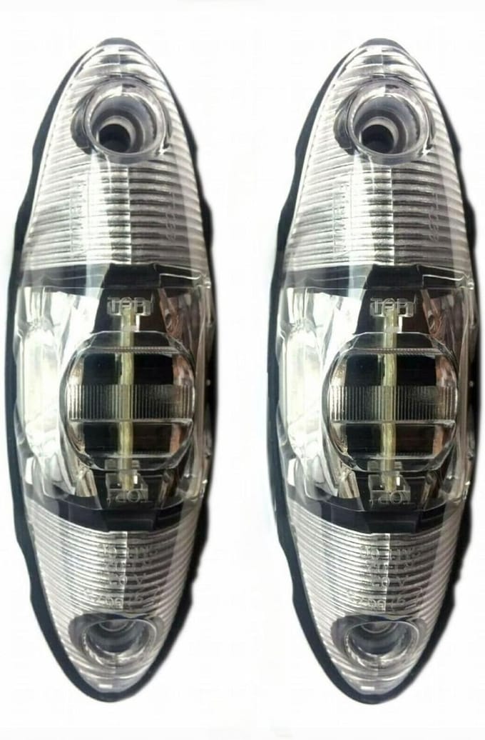 2x LED Markering Verlichting Rood Wit Zijmarkeringslicht voor Trailer Vrachtwagen
