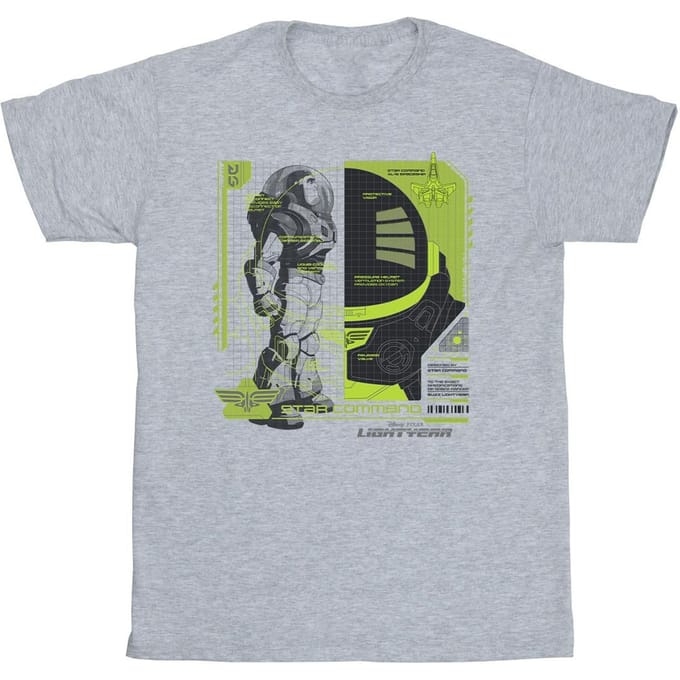 Disney Heren Lightyear Buzz Tech Panel T-Shirt (Sportgrijs)