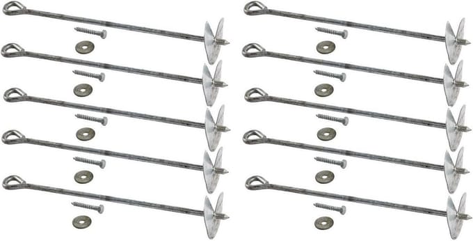 Set van 4 Inschroefbare Grondankers van Verzinkt Staal 50 cm voor Palen